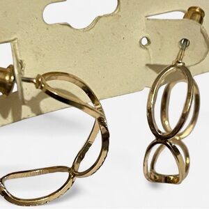 Gold-tone Cato nickel-free hoop earrings with a unique, abstract design 𖤓NEW𖤓